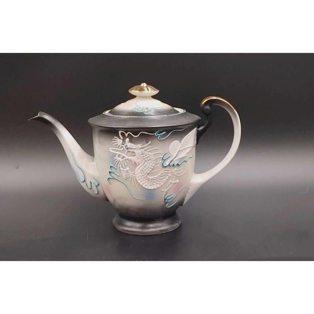 Vintage DragonWare Porcelain Teapot Handpainted Japanese Moriage